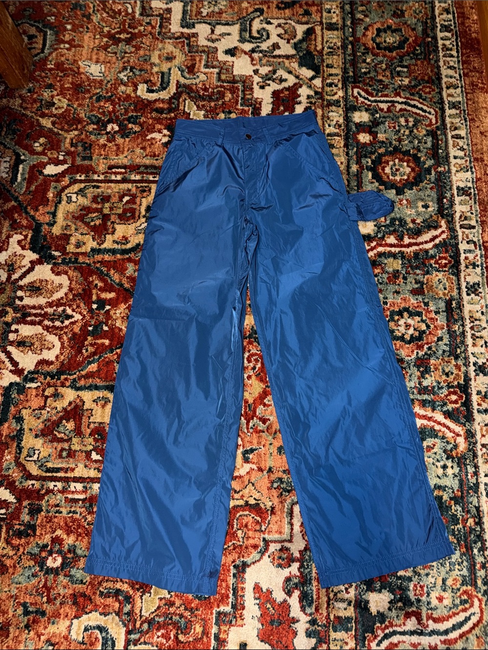 Cynthia Rowley Wide-Leg Nylon Pants in Blue